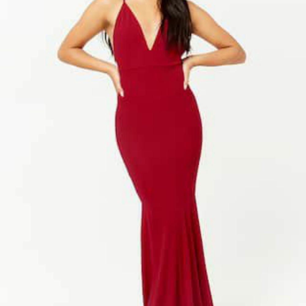 Forever 21 bodycon maxi peplum dress, S